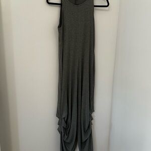 Kedem Sasson Heather Gray Sleeveless Draped Maxi Dress